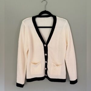 SHEIN size L preppy ivory cardigan